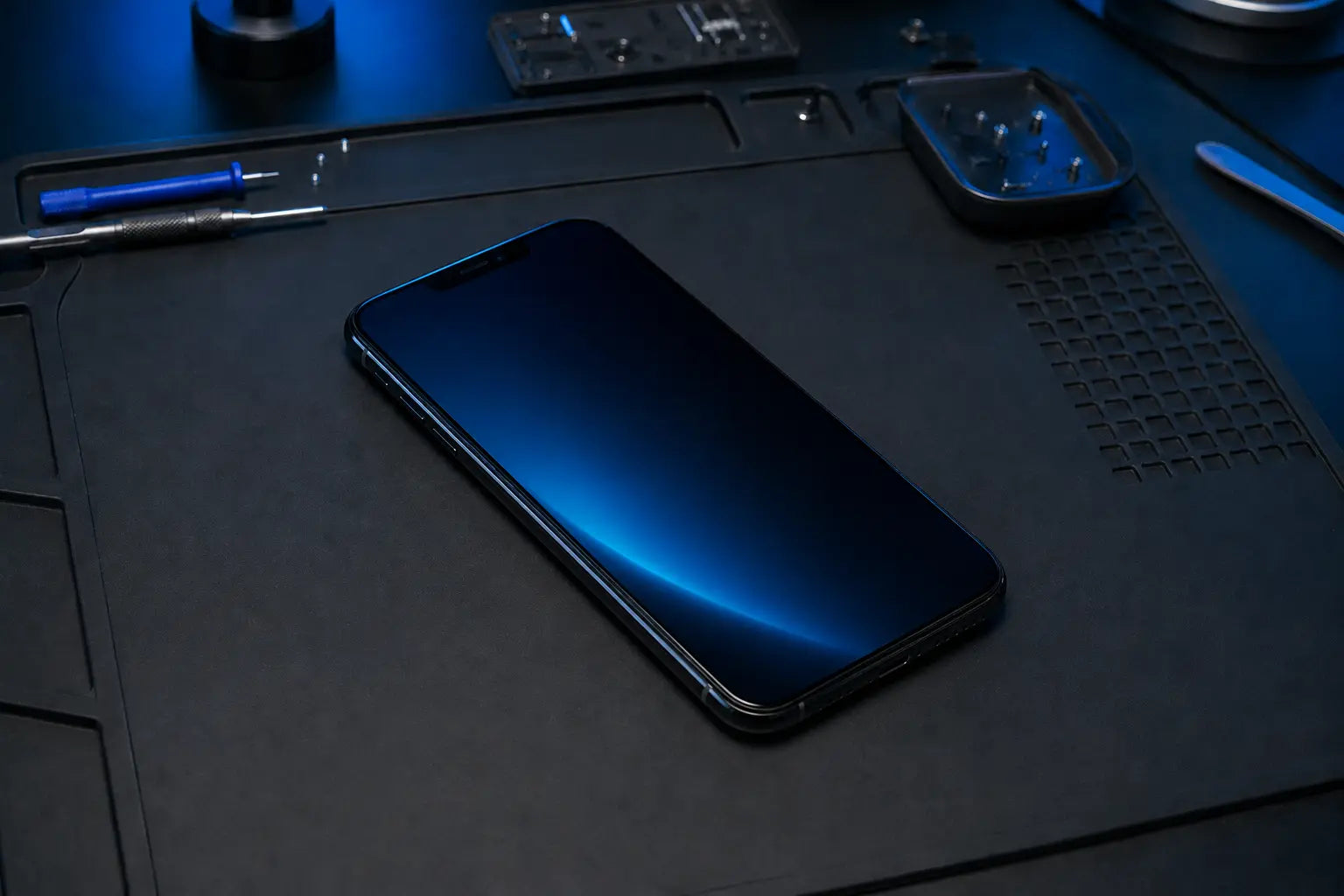 The same smartphone after screen restoration
